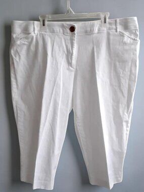 Counterparts White Denim Stretch Crops, Size 24W
